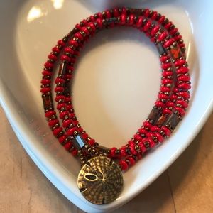 Handcrafted glass bead bracelet